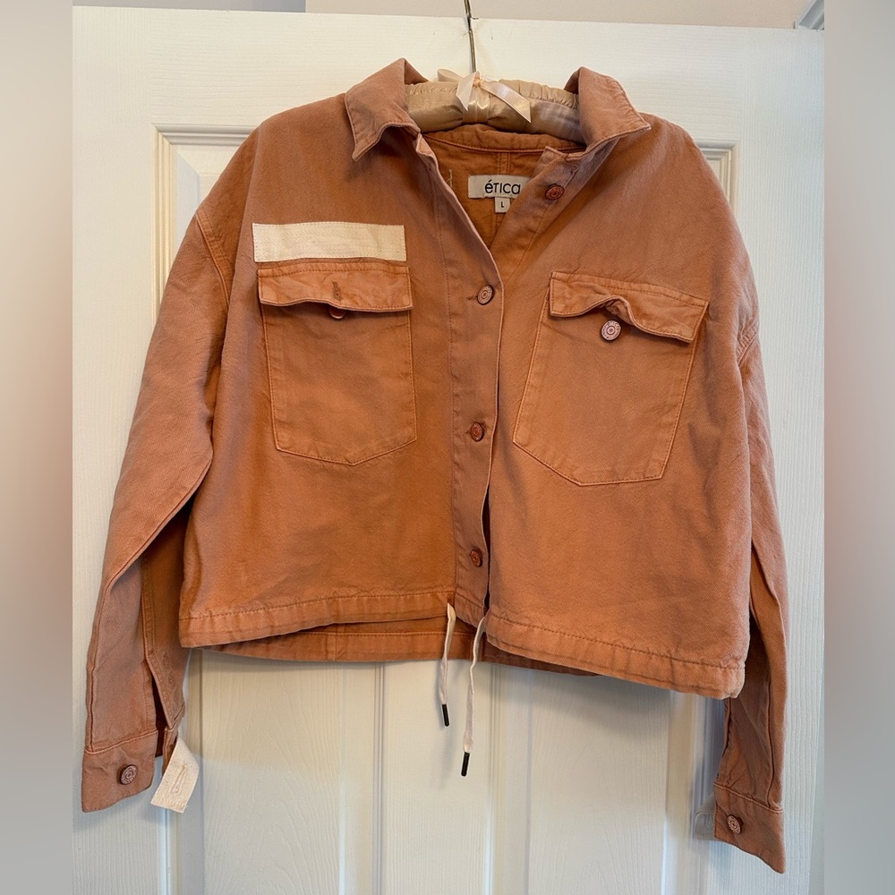 Etica Sloane Cropped Drawstring Canvas Jacket Siz… - image 7